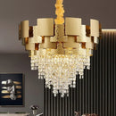 Axyaa Stainless Steel Crystal Chandelier for Elegant Living Spaces