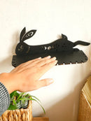 Axyaa Gothic Black Rabbit Moon Crystal Shelf Boho Decor Shelf Wall Ledge