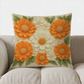 Axyaa Floral 3D Embossed Throw Pillow - Pattern Cushion Cover for Sofa, Bedroom, Car