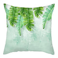 Axyaa Peacock Feather Polyester Cushion Covers - Leaf Printed Decorative Pillow Cases