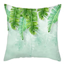 Axyaa Peacock Feather Polyester Cushion Covers - Leaf Printed Decorative Pillow Cases