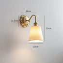 Axyaa Frosted Glass LED Wall Light Switch Socket Indoor Lamp Copper Pared