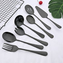 Axyaa Stainless Steel Salad Spoon Fork Set Unique Flatware Cutlery Dining Utensils