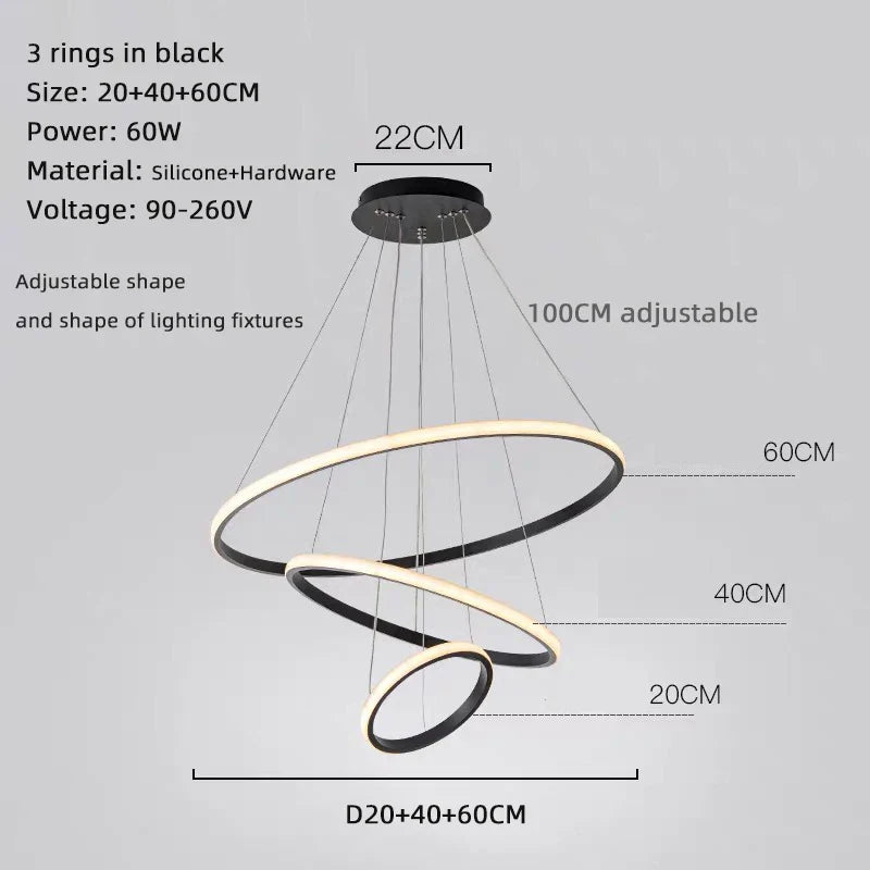 Nordic LED Dining Room Chandelier by Axyaa - Modern Ceiling Pendant for Living Room