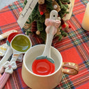 Axyaa Kawaii Cherry Ceramic Dessert Soup Spoon Kitchen Tableware Accessories