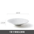 Axyaa Coral Lace Ceramic Deep Plate for Pasta, Salad & Steak