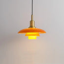 Axyaa Three-layer Glass Pendant Lighting in White Gold Silver