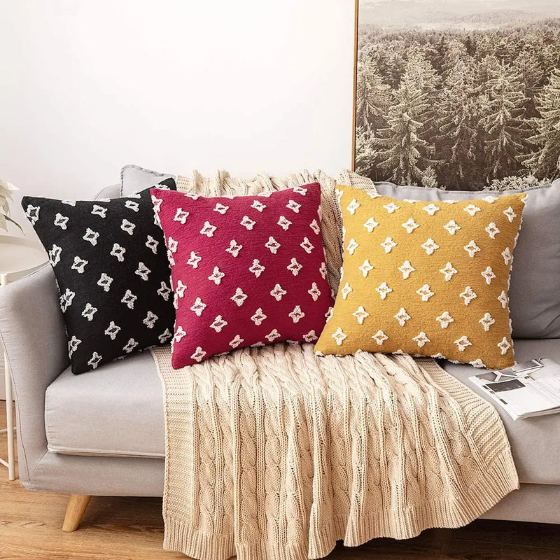 Axyaa Soft Yellow Cotton Linen Cushion Cover for Stylish Home Decor