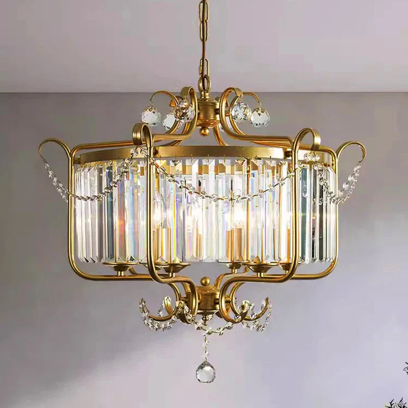 Axyaa Luxe Crystal Iron Art Chandelier for Living Dining Bedroom