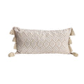 Axyaa Floral Alpaca Elephant Embroidered Lumbar Pillow Cover - Boho Style