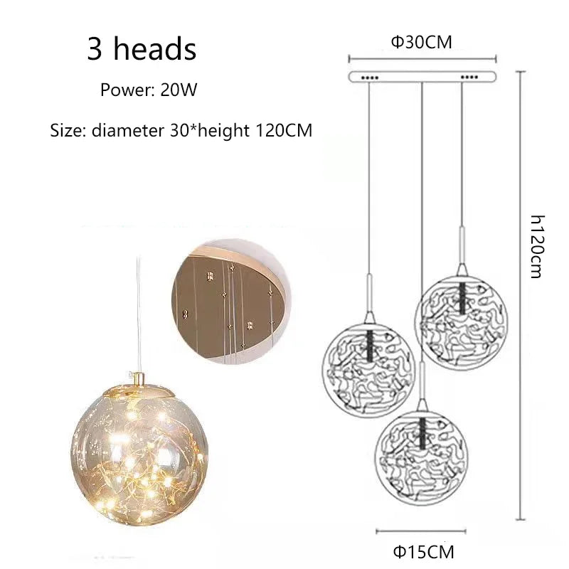 Axyaa Starry Sky Pendant Light for Modern Luxury Living Room Lighting
