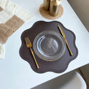 Axyaa Green Flower Placemats Set - Faux Leather Table Mats for Indoor & Outdoor Decor