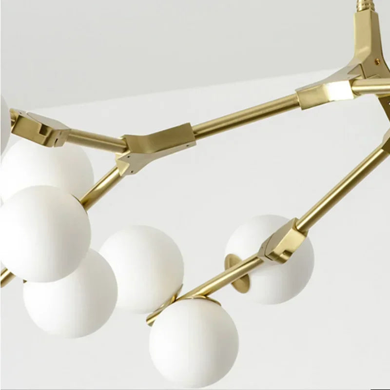 Axyaa Glass Ball Pendant Chandelier for Modern Living Room and Bedroom Lighting