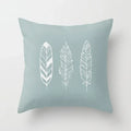 Axyaa White Feather Pillowcase Blue Polyester Cushion Cover for Home Decor