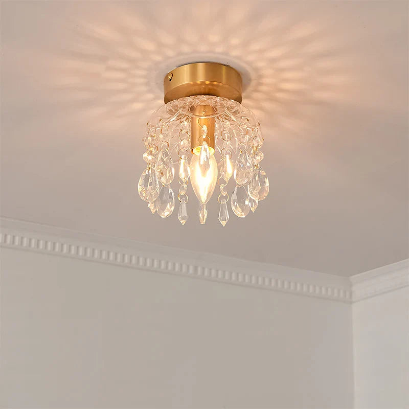 Axyaa Nordic Luxury LED Ceiling Light Copper Glass Luminaire