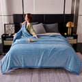 Axyaa Green Flannel Blanket, Soft Fleece Bed Cover, 70*100cm Full Bedspread