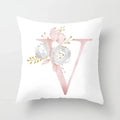 Axyaa Sweet Pink Alphabet Pillowcase for Home Decor