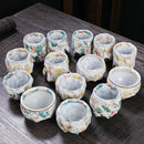Axyaa Yamagata Ceramic Teacups Set - Handmade Retro Kung Fu Tea Accessories