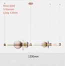 Axyaa Nordic Glass Strip LED Dining Chandelier for Indoor House Decor