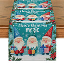 Axyaa Snowflake Fir Table Runner: Washable Indoor Outdoor Dining Cloth