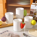 Axyaa Camellia Flower Tea Cup Ceramic Mug Lemon Strawberry Breakfast Coffee Cup