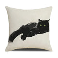 Axyaa Funny Cats Linen Pillow Cover 45x45cm - Farmhouse Decor & Office Throw Pillowcase