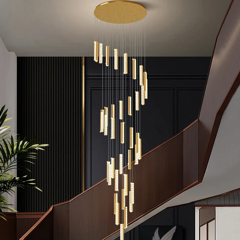 Axyaa Modern Crystal LED Chandelier for Luxury Living Room Decoration