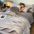 Axyaa Embroidered Silk Bedspread Quilt - Luxury Breathable Comforter