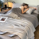 Axyaa Embroidered Silk Bedspread Quilt - Luxury Breathable Comforter