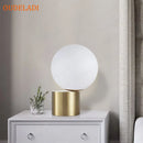 Axyaa Glass Ball Brass Table Lamp for Living Room Bedroom Study Bedside