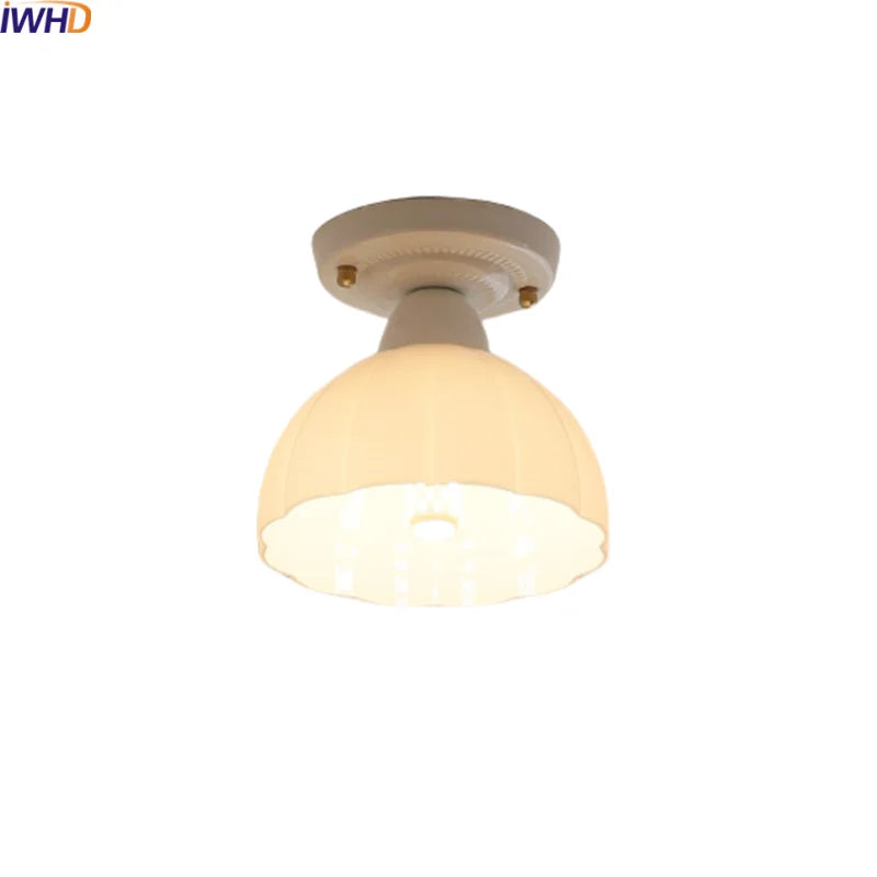 Axyaa Ceramic LED Ceiling Light - Creamy White Nordic Indoor Lamp
