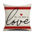 Axyaa Linen Cushion Cover 45x45 for Modern Living Room Decor & Sofa - Valentine's Day Theme