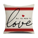 Axyaa Linen Cushion Cover 45x45 for Modern Living Room Decor & Sofa - Valentine's Day Theme