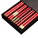 Axyaa Japanese Alloy Non-Slip Sushi Chopsticks Set - 5 Pair Reusable Tableware Gift