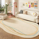 Axyaa Plush Cream Carpet for Living Room Soft Thick Floor Mat Synced with Dopamine Theme
