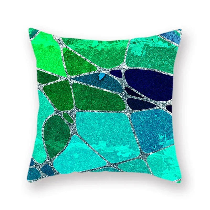 Abstract Geometric Print Polyester Pillowcase by Axyaa - Home Decor Sofa Chair Car Pillow Cover