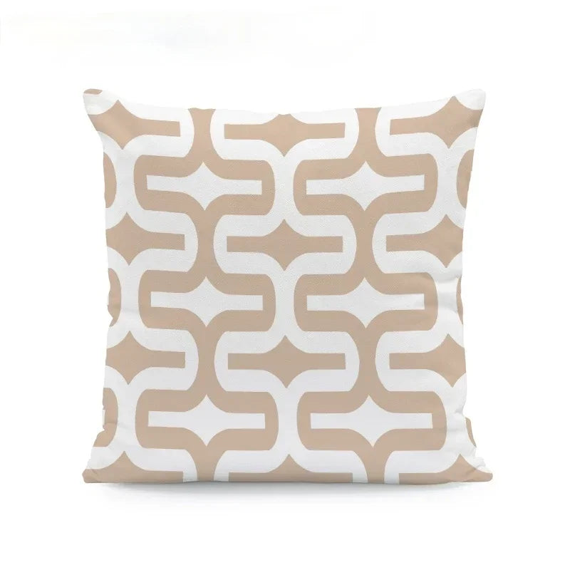 Axyaa Beige Geometric Lace Cushion Cover 45X45cm for Living Room Decor