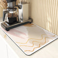 Axyaa Diatomite Kitchen Mat: Flowers Pattern Table Decor & Cup Holder
