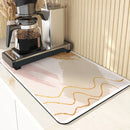 Axyaa Diatomite Kitchen Mat: Flowers Pattern Table Decor & Cup Holder