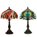 Axyaa Retro Tiffany Table Lamp LED Stained Glass Lighting Fixuture