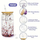 Axyaa Double Wall Snowglobe Cups with Straw Hole - Clear Drinkware Gift