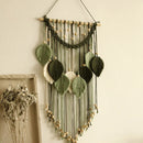 Axyaa Leaf Macrame Wall Hanging Brown Green Home Decor Boho Aesthetic Gift