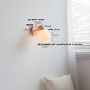 Axyaa Nordic Modern Wood Amber Glass LED Wall Sconce Stair Light FixtureLampara