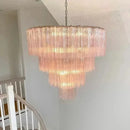 Axyaa Crystal Chandelier Pink Glass Pendant Light Luxury Lighting