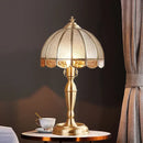 Axyaa Luxury Glass Copper LED Table Lamp for Home Living Room