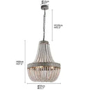 Axyaa Wooden Bead LED Chandelier for Home and Hotel Lighting