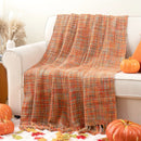 Axyaa Boho Cable Knit Throw Blanket with Tassels for Bed and Sofa