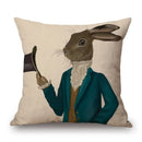 Axyaa Nordic Animal Cartoon Print Cushion Cover - Sofa & Bedroom Decoration Pillowcase
