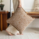 Axyaa Orange Garden Leaves Jacquard Cushion Cover, 45x45cm