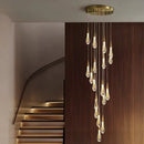 Axyaa Crystal Chandelier: Modern LED Pendant Lighting for Restaurant, Bar, and Staircase.